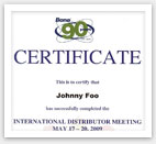 Bona 90 years Certificate